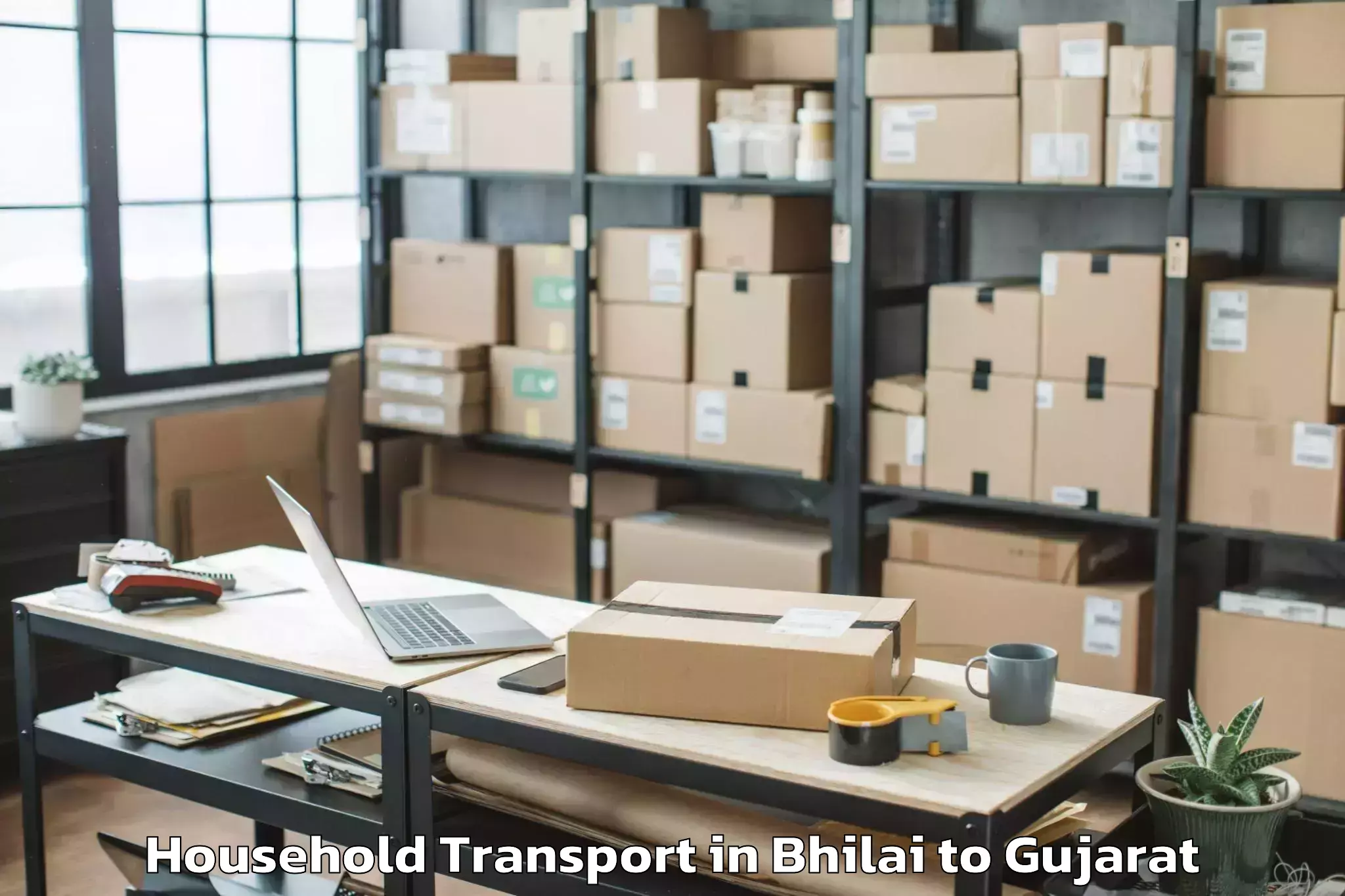 Reliable Bhilai to Dharmsinh Desai University Nad Household Transport